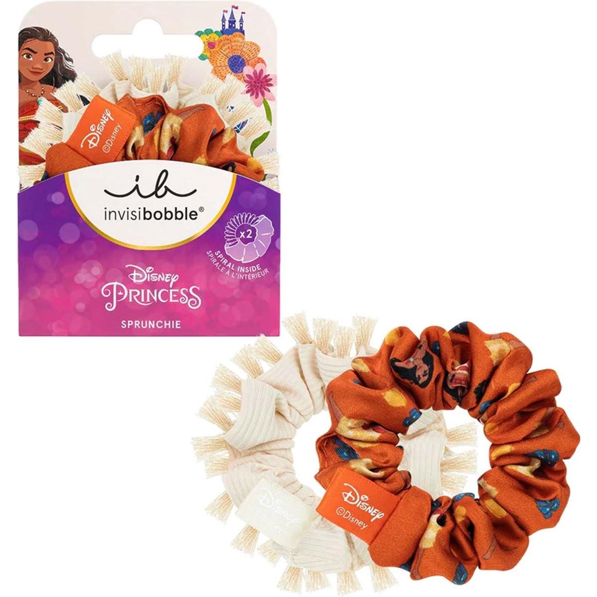 Invisibobble, Elastico per capelli, Fascetta per capelli per bambini Sprunchie Disney Vaiana 2 pezzi (Set di cravatte per capelli)