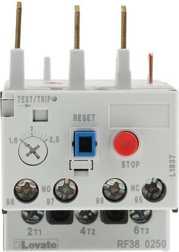 Actual product image Lovato Relay,thermal overload,3-pole 1.6A-2.5A