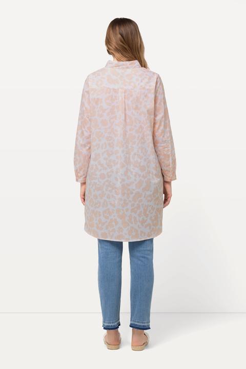 Produktbild Ulla Popken Longbluse, Leomuster, A-Linie, Hemdkragen, Langarm (56)