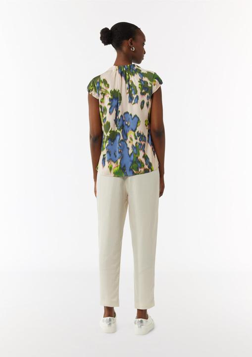 Image du produit Comma Bluse Satinierte Bluse mit All-over-Print und Raffung (32)