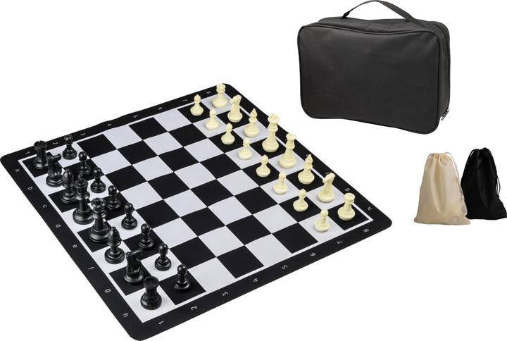 Produktbild Philos Schachset, rollbar, Feld 55 mm, mit Kunstofffiguren und Trag