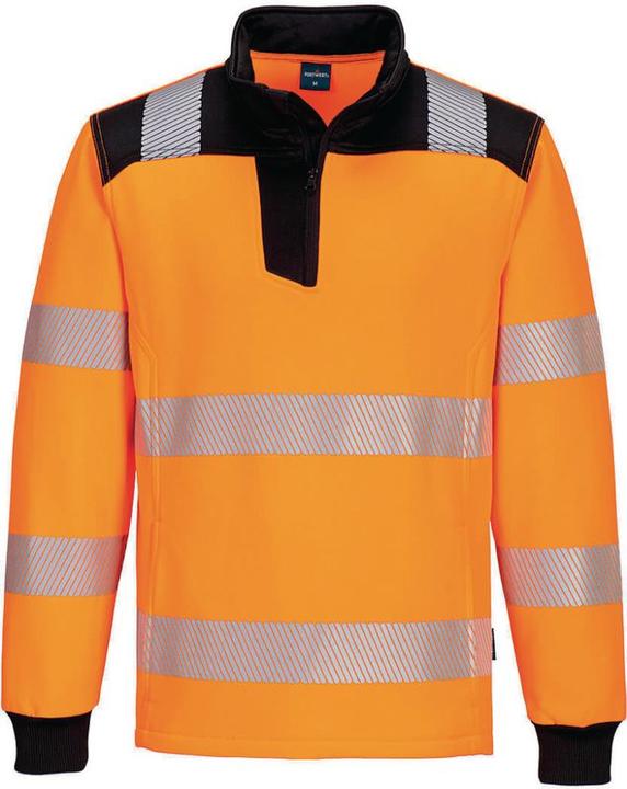 Portwest Warnschutz 1/4 Zip Sweatshirt PW326 orange/schwarz (M)