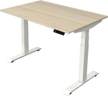 Produktbild Kerkmann Move 4 elektrisch höhenverstellbarer Schreibtisch ahorn rechteckig, T-Fuss-Gestell weiss 120