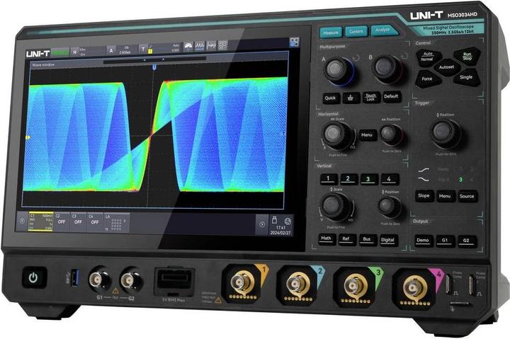Image du produit Uni-T MSO3034HD Digital-Oszilloskop 350 MHz 2.5 GSa/s 500 Mpts 12 Bit 1 St.