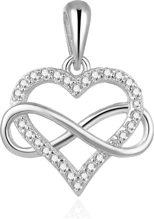 Produktbild Beneto Romantic silver pendant with zircons Infinite love AGH542L (L)