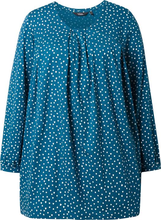 Actual product image Ulla Popken Pleated Confetti Print Long Sleeve Tee (46, 48)