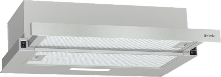 Gorenje Hood TH60E3X Telescopic, Energy efficiency class C, Width 60 cm, 350 m³/h, Mechanical control, LED (Hotte écran plat)