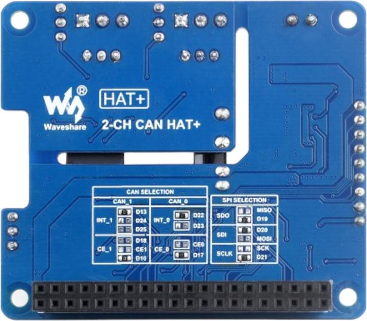 Actual product image WaveShare 2-channel CAN bus dual chip HAT for Raspberry Pi