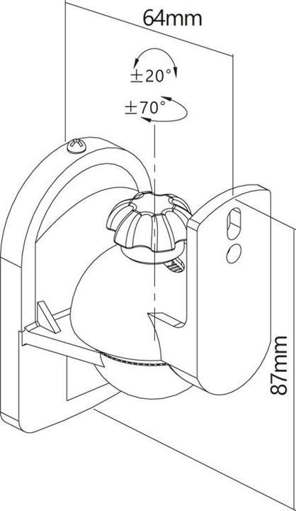 Actual product image Goobay Universal (1 pair, Wall installation, Pivoting, Tiltable)