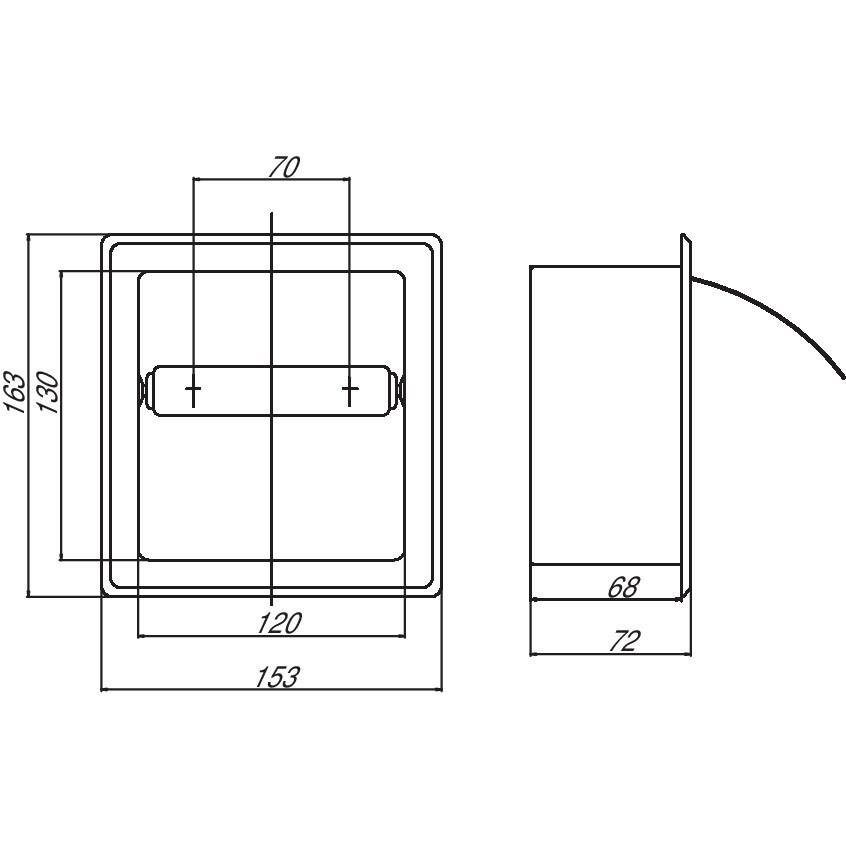 Thumbnail - Emco, Toilettenpapierhalter, Einbaupapierhalter SYSTEM 2 mit Deckel chrom