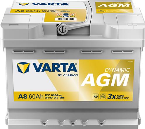 Image du produit Varta AGM A8 (12 V, 60 Ah, 680 A)