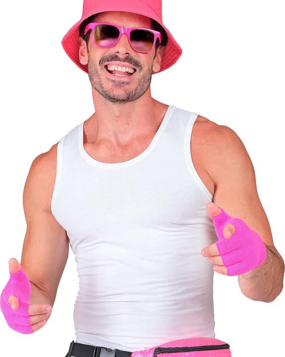 Produktbild Widmann Neon pinke Fingerlose Woll Handschuhe