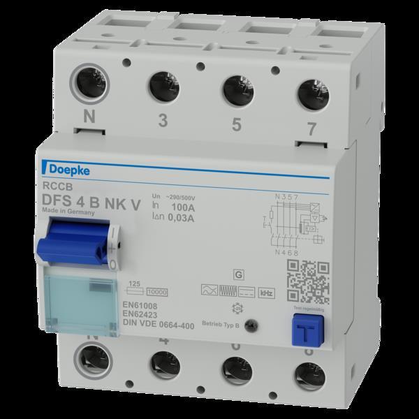 Actual product image Doepke DOEP DFS4 100-4/0,03-B NK V500 Residual current circuit breaker DFS4 4-pole.