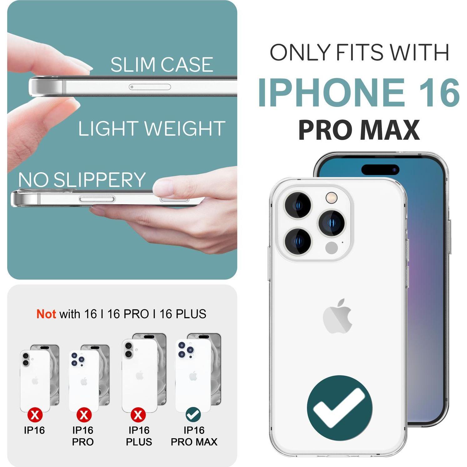 Thumbnail - Nalia Klare 360 Grad Hülle (Apple iPhone 16 Pro Max), Smartphone Hülle, Transparent