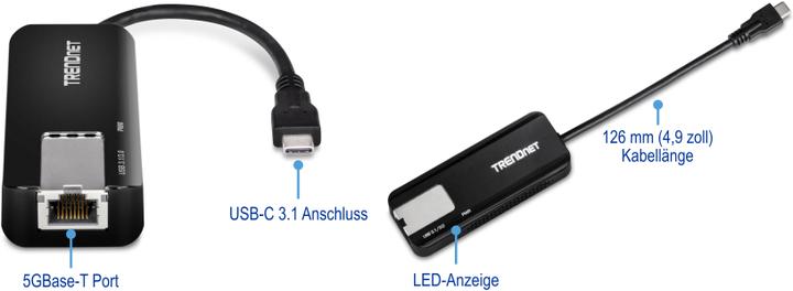 Produktbild Trendnet TUC-ET5G (USB-C, RJ45 5 Gigabit Ethernet (1x))