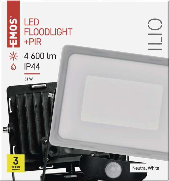 Produktbild Emos LED-Strahler ILIO mit Bewegungsmelder, 51W (4000 lm, IP44)