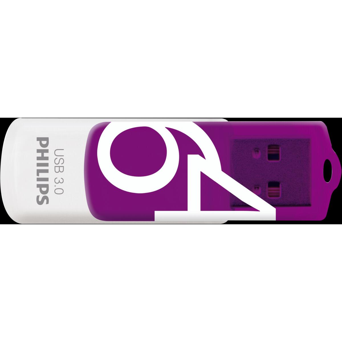 Philips Vivid Edition (64 GB, USB-A, USB 3.1), USB Stick, Weiss, Violett