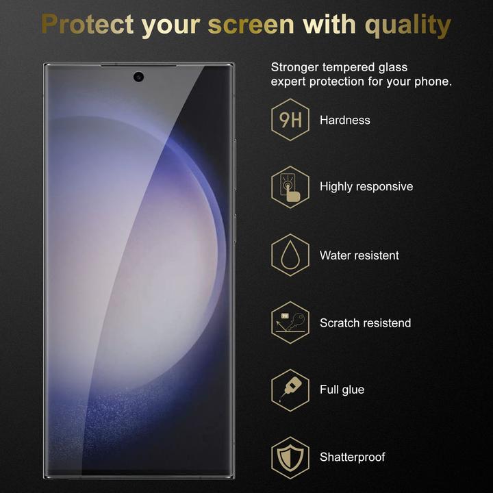 Actual product image Cadorabo 3x Tempered Glass 3er Pack Tempered (3 pcs., Samsung Galaxy S23 Ultra)