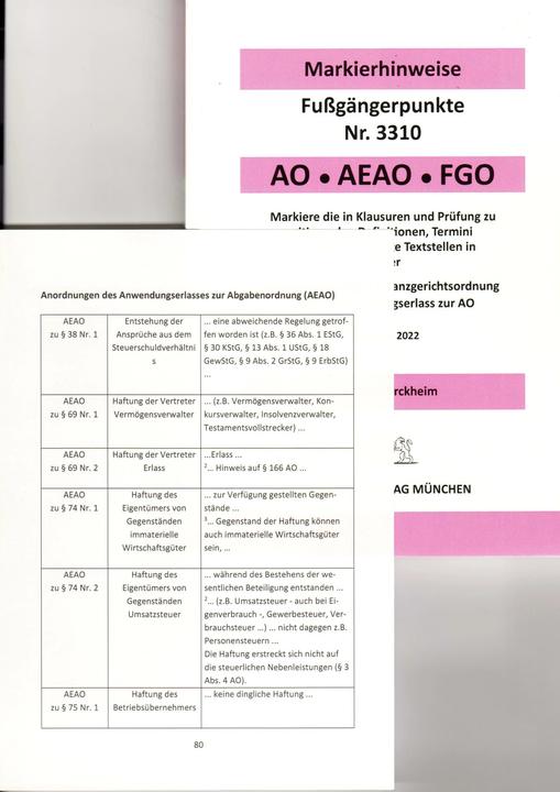 Produktbild ABGABENORDNUNG & FGO 2022 Dürckheim-Markierhinweise/Fussgängerpunkte für das Steuerberaterexamen (Deutsch, Constantin Dürckheim, Thorsten Glaubitz, 2022)
