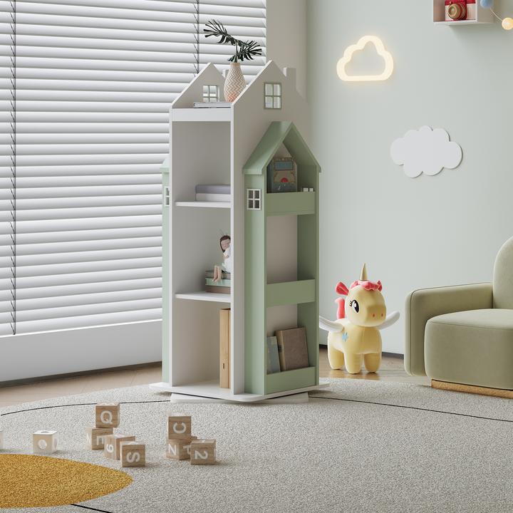 Immagine prodotto En.Casa Drehbares Kinderregal Vipsali 108x40x40 cm Mintgrün/Weiss