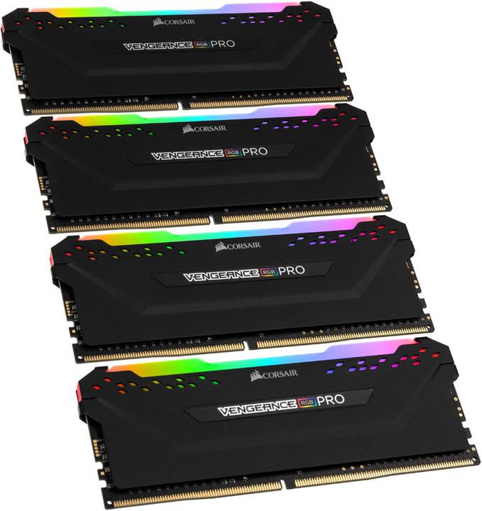 Produktbild Corsair Vengeance RGB Pro Series schwarz, DDR4-3200, CL14 - 32 GB Quad-Kit (4 x 8GB, 3200 MHz, DDR4-RAM, DIMM)