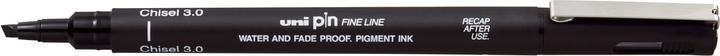 Produktbild Uni-ball Fineliner PIN Chisel 3.0, Keilspitze, schwarz (Black, Schwarz, 1x)