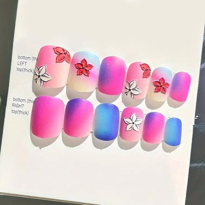 Actual product image Cbx Artificial nails 96 pieces with 3D embossing (Artificial nails)