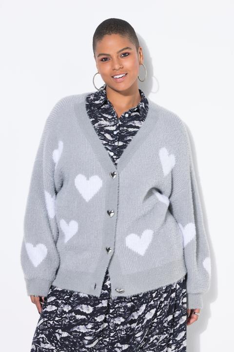 Image du produit Studio Untold Cardigan oversize. Maille ultra-douce. Motif coeurs (58)