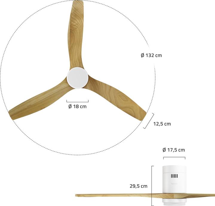 Produktbild Hombli Deckenventilator mit Licht (43 dB)