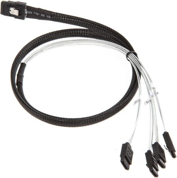 Actual product image InLine SAS cable (OCR), 1x Mini-SAS to 4x SATA