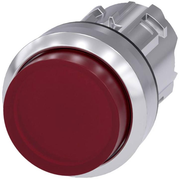 Actual product image Siemens Pushbutton front 1f rt bel.b Ř22mm rnd 3SU1051-0BB20-0AA0
