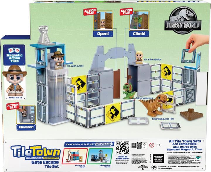 Productafbeelding TileTown Tegelstad - Jurassic world park magnetische bouwset (90307)
