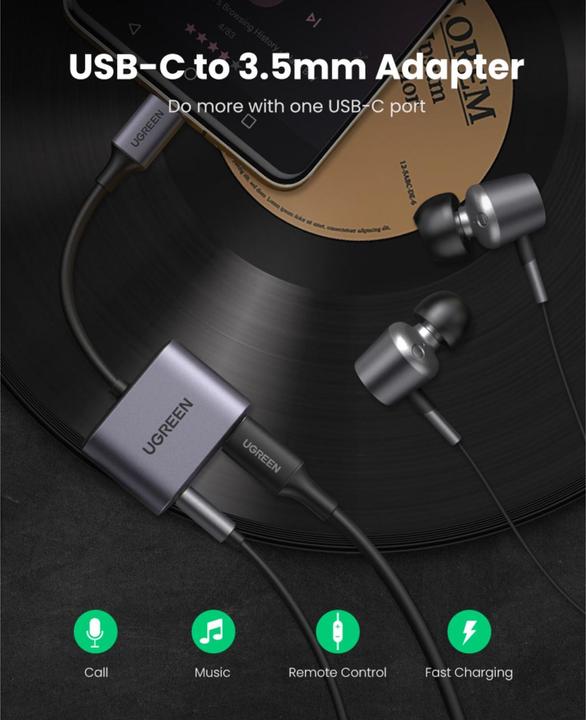 Produktbild Ugreen Kopfhörer Adapter (USB Typ C, 3.5mm Klinke)