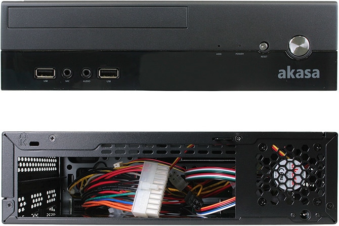 Actual product image Akasa Crypto Vesa Mini-ITX Case incl. 80W power supply unit (Mini-ITX)