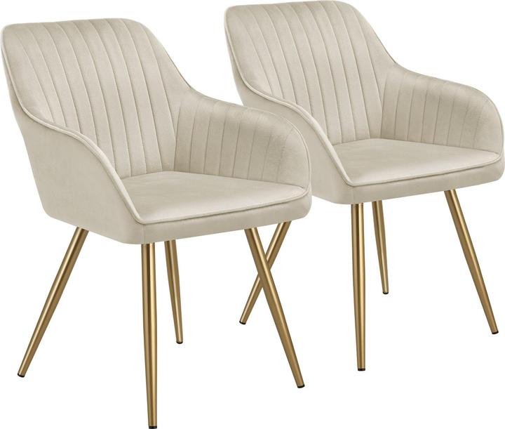 Produktbild tectake Stuhl Marilyn, Samtoptik, gesteppt