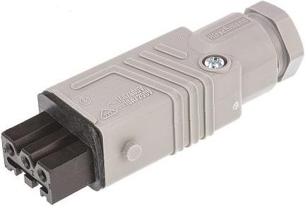 Actual product image Hirschmann STseries 3way socket w/strain relief,16A