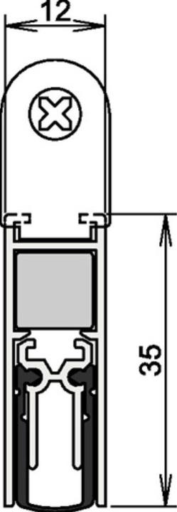 Produktbild Athmer Türdichtung Doppeldicht® M-12/35 1-393 2-seitig Länge 1083 mm Aluminium silberfarben eloxiert Hol...