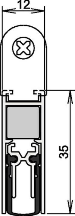 Produktbild Athmer Türdichtung Doppeldicht® M-12/35 1-393 2-seitig Länge 1083 mm Aluminium silberfarben eloxiert Hol...
