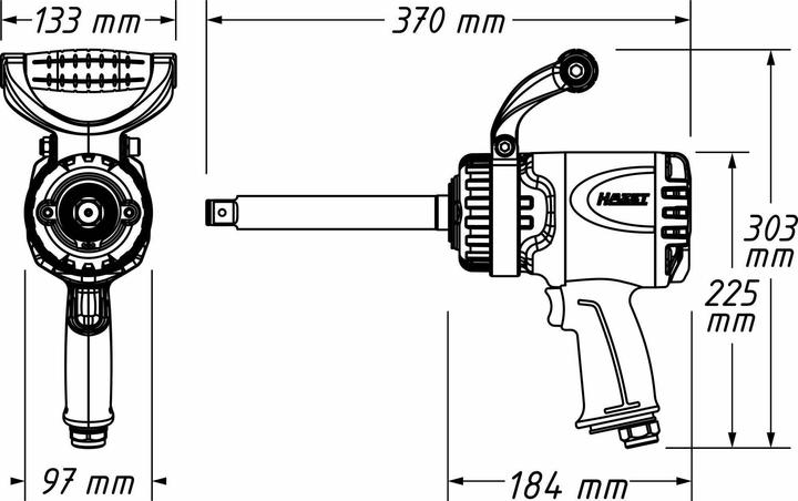 Produktbild HAZET Twin Turbo Schlagschrauber ∙ lange Spindel 9013LGTT ∙ Lösemoment maximal: 3800 Nm ∙ Vierkant …