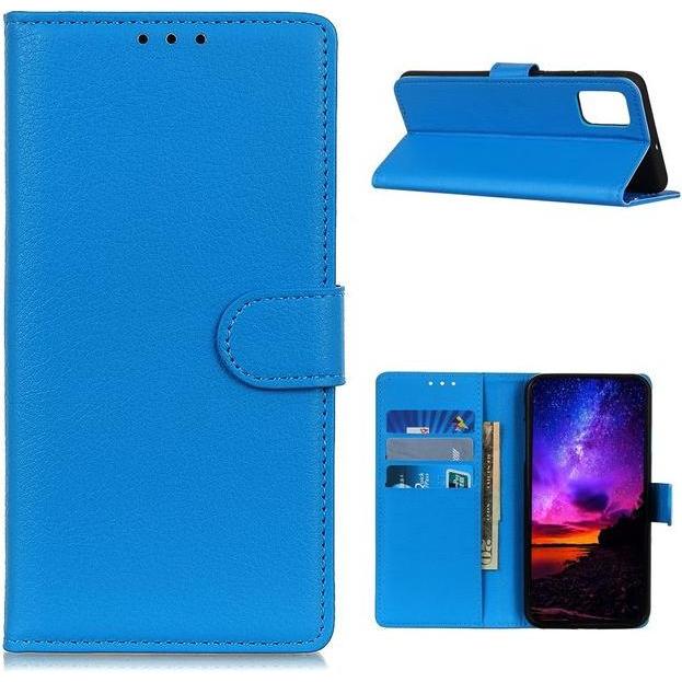 Thumbnail - MU Classic Litchi Leder Bookcover Series (Huawei P Smart (2021)), Smartphone Hülle, Blau
