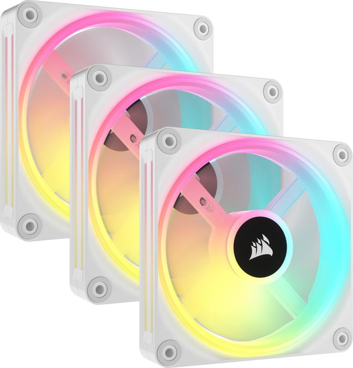 Actual product image Corsair iCUE LINK QX120 RGB 120 mm PWM fan (white, starter kit) (120 mm, 3 x)