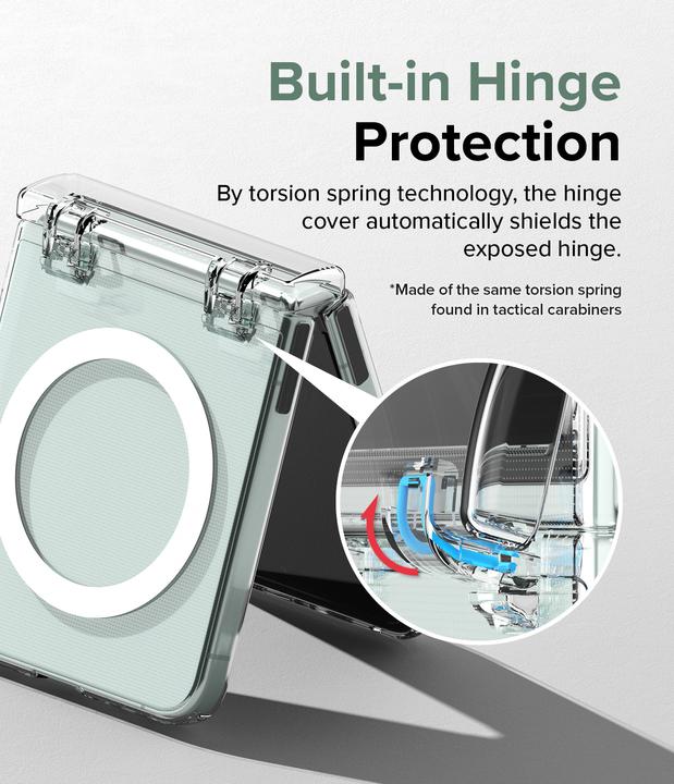 Actual product image Ringke Case for Galaxy Z Flip 5 SLIM HINGE MAGNETIC CLEAR (Samsung Galaxy Z Flip5)