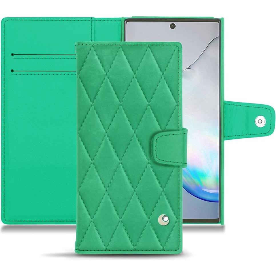 Noreve Lederschutzhülle Wallet (Samsung Galaxy Note 10), Smartphone Hülle, Grün