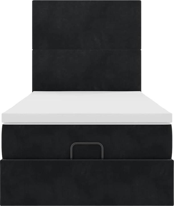 Produktbild VidaXL Ottoman-Bett mit Matratzen Schwarz 120x200 cm Samt Bettrahmen (120 x 200 cm)