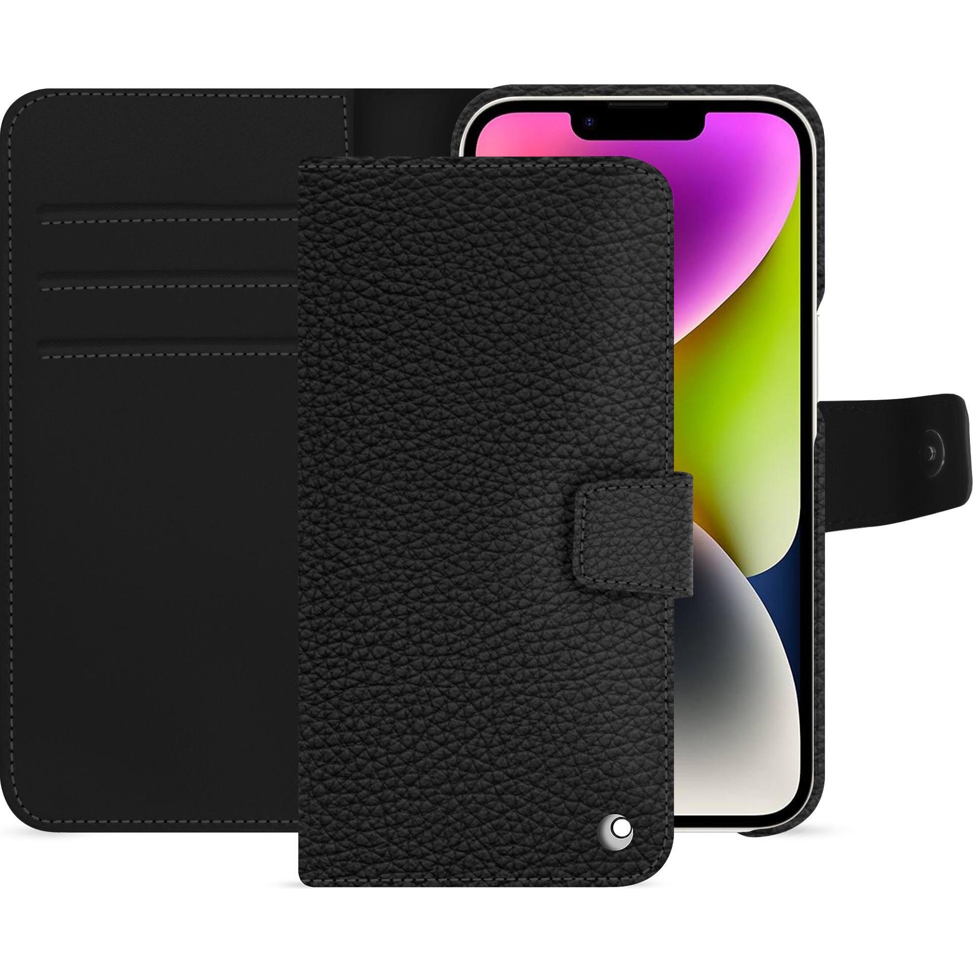 Noreve Lederschutzhülle Apple iPhone 15 Plus (Apple iPhone 15 Plus), Smartphone Hülle, Schwarz
