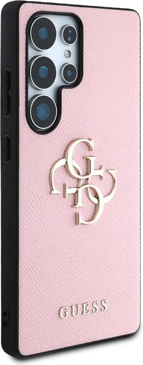 Produktbild Guess Etui Grained Big 4G Logo Small Classic Logo do Samsung Galaxy S25 Ultra rÃ³Å¼owy (Samsung Galaxy S25 Ultra)