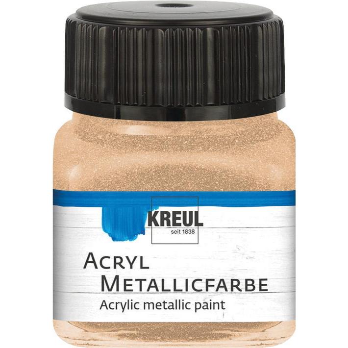 Kreul, Künstlerfarbe + Bastelfarbe, Acryl Metallicfarbe, cremig deckend, 20 ml (Champagner, 20 ml)