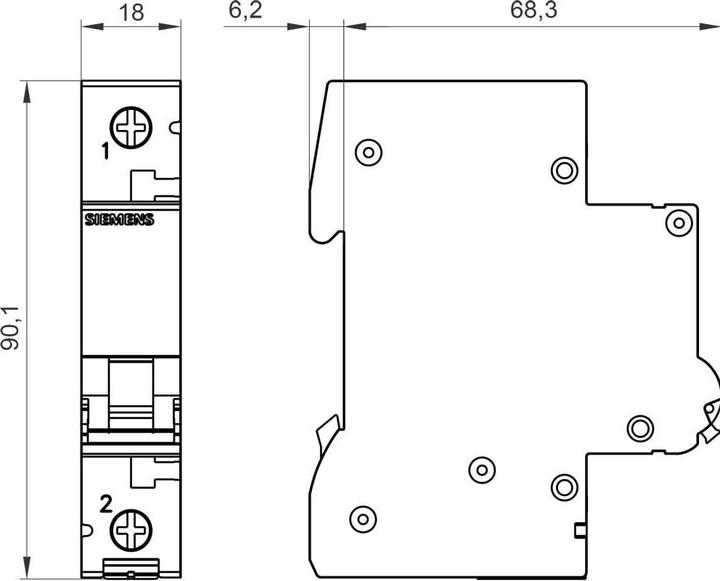 Actual product image Siemens Circuit breaker 1 pole