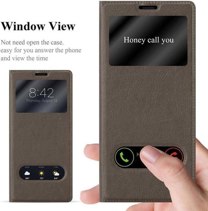 Actual product image Cadorabo Book with View double window cover (Samsung Galaxy Note 8)