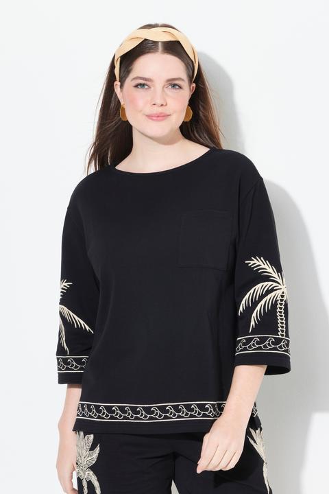 Produktbild Ulla Popken Sweatshirt, U-Boot-Ausschnitt, 3/4-Arm (56)